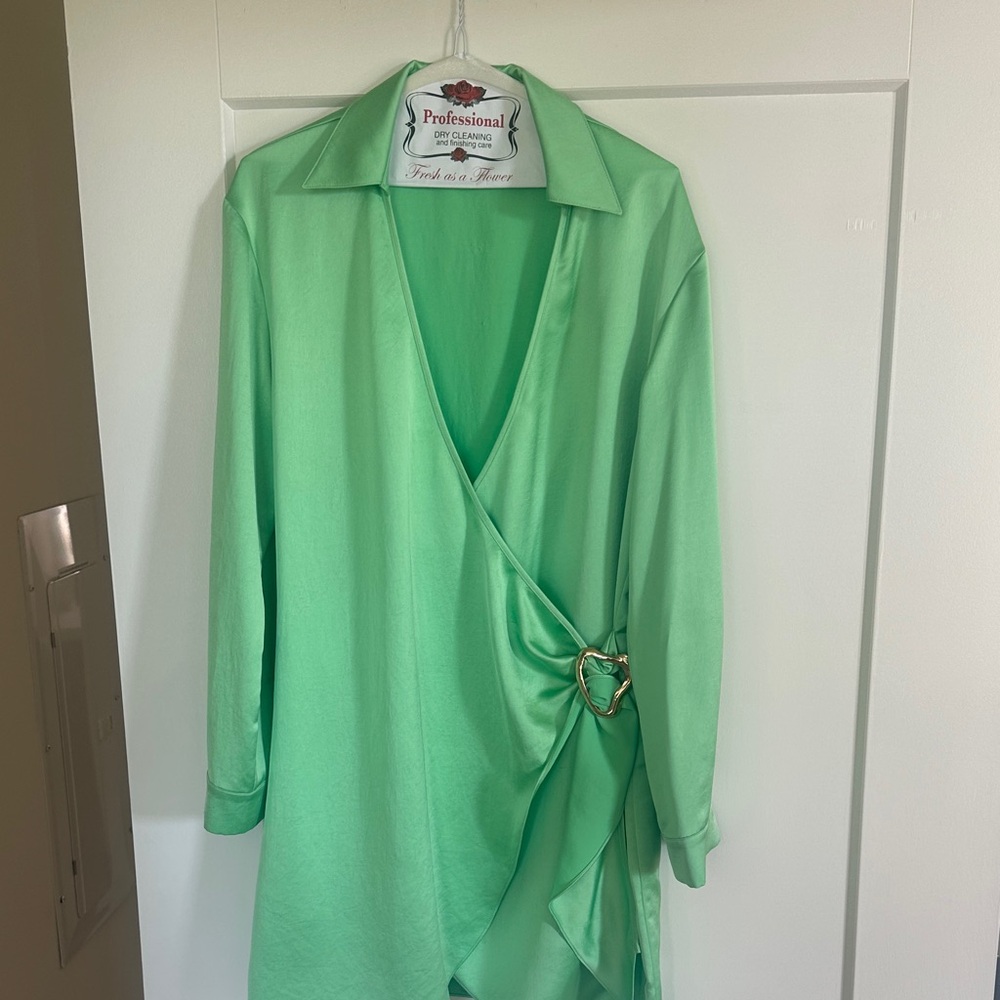 BCBGMaxAzria Green Long Sleeve Dress